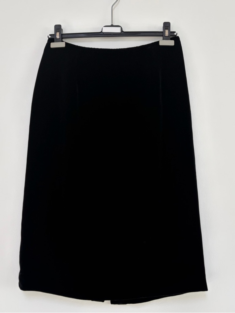 Lafayette 148 New York Velvet Pencil Straight Knee Skirt Black 8-10